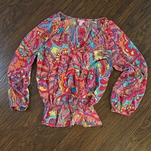 Lilly Pulitzer Colorful Paisley Blouse